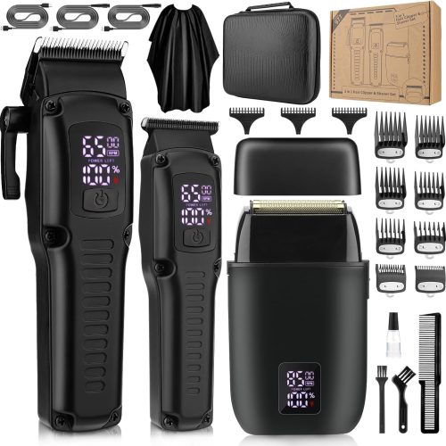 Hair Clippers for Men Professional,Cordless Beard Trimmer Hair Trimmer for Men Set,Electric Shavers Rechargeable,Barber Clippers for Haircut Grooming,Razor with Case