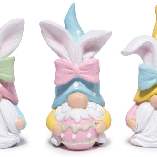 Hodao Easter Bunny Gnomes Decorations Spring Spring Table Centerpiece Gifts Set of 3 Nordic Swedish Nisse Scandinavian Tomte Elf Dwarf Indoor Home Decor
