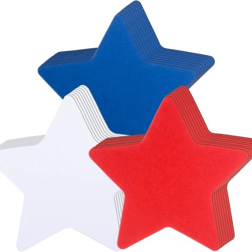 1 72 Pieces 6 Inch Star Cutouts Paper Red White Blue Paper Star Shape Cutouts Star Classroom Bulletin Board Decorations for DIY Kids School Craft Projects Holiday Patriotic 4th of July Party Decor