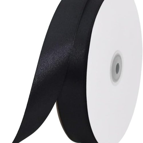 1 TONIFUL 1 Inch x 100yds Black Satin Ribbon, Thin Solid Color Satin Ribbon for Gift Wrapping, Crafts, Hair Bows Making, Wedding Party Decoration, Sewing, Halloween, Floral Bouquets, Christmas