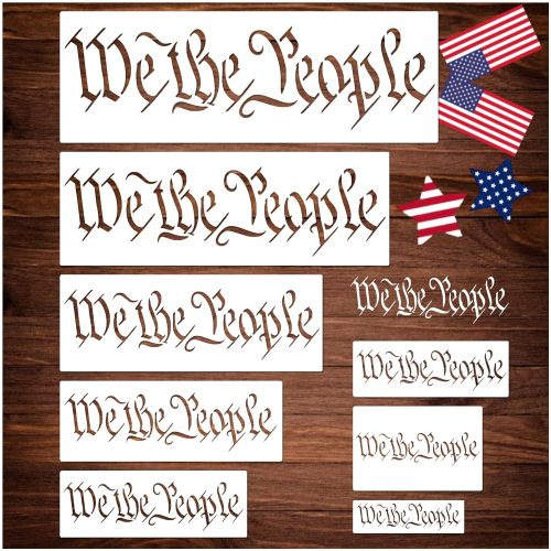 1 Pkqon Large American Flag Stencil Star Stencils for Painting 50 Stars Military Template for Flag Patriotic Wood Burning Stencils for Spray Painting on Shirt Project Crafts Wooden (we The People)