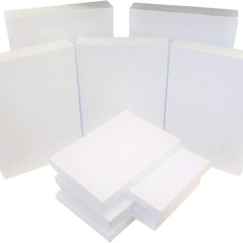 1 ALEF Set of 10 White Gift Wrap Boxes with Lids – 3 Sizes (17", 14", 10") – Sturdy, Reusable, and Versatile for Holidays, Weddings, Birthdays, and More