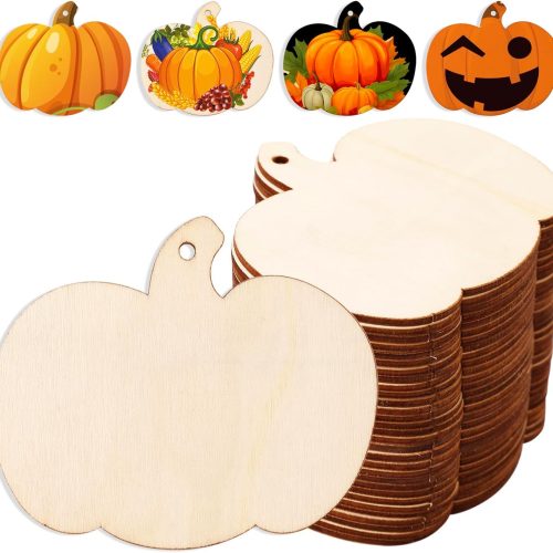 1 30PCS 3.5 Inches Wooden Pumpkin Cutouts Unfinished Blank Pumpkin Wood Craft Cutout Shape Cutout for Halloween Fall Thanksgiving Party DIY Craft Decoration Supplies (3.5INCH-30)