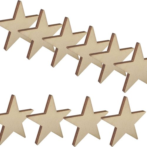 Wooden Star for Crafts 2 Inch,Unfinished Wood Star Cutouts 103 Pieces,3/16 Inch Thick Blank Wooden Star for Flag Crafting