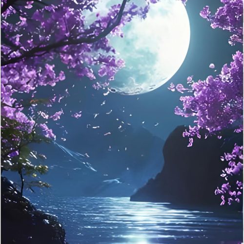 QINRUBB DIY Bright Moon Diamond Painting Kits, Full Drill Moonlight Diamond Art Painting Kits for Adults Beginners, DIY 5D Painting by Numbers Tree Diamond Art Kits for Home Decor 12x16inch