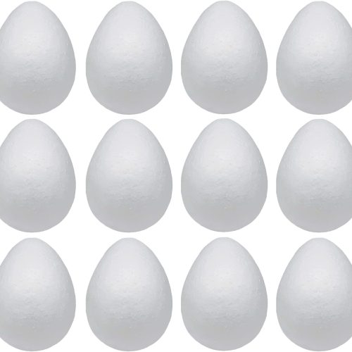 Foam Eggs 12pcs 4.72 Inch (12cm) White Craft Polystyrene Eggs Smooth for Spring Easter Halloween Christmas Holiday Crafts Making Handmade DIY Painting School Projects