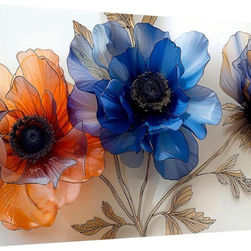 JOOZ Large Diamond Art Kits for Adults - 5D Flowers Diamond Painting Kits for Adults, DIY Full Drill Large Flower Diamond Art Painting, Floral Gem Art Kits for Beginners for Wall Decor 27.5x15.7 Inch