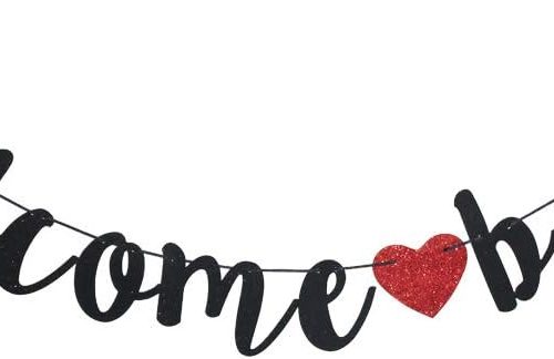 Welcome Back Black Vintage Banner for First Day of School Teacher, Back to School Decor, Home/Classroom/Moving Away Party Sign Supplies