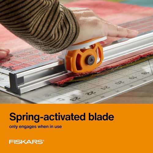 Fiskars Rotary Cutter and Ruler Combo - 24"L x 6"W Fabric Cutter with Gridlines - Craft Supplies - Gray - Clear
