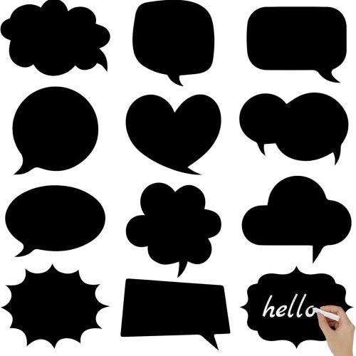 Konsait 24 PCS Large Blank Photo Booth Props, Writable Chalkboard Black Cards Make Your Own Photo Props Wedding Photo Booth Props Birthday DIY Photo Booth Picture Props