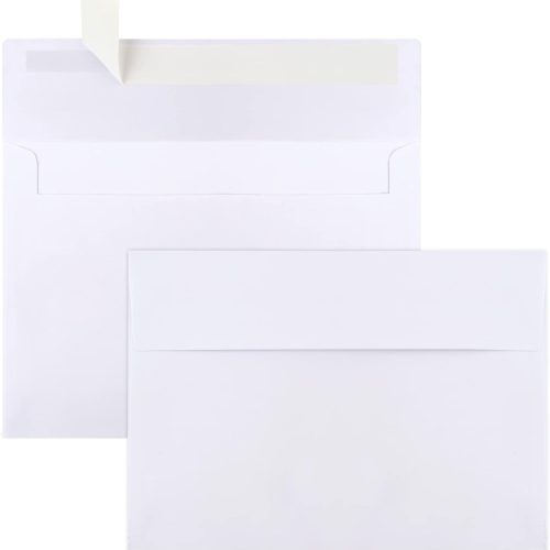 Joyberg 50 Packs 5x7 Envelopes, White A7 Envelopes for Invitations, Printable, Self Seal for Weddings, Invitations, Photos, Postcards, Greeting Cards, Mailing