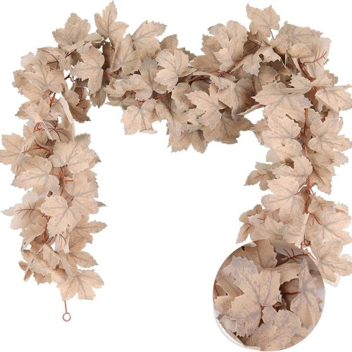 RECUTMS 2 Pack Fall Garland Fall Decor Autumn Maples Leaf Garland Fall Leaves Vines for Thanksgiving Table Centerpieces Fireplace Door Frame Doorway Backdrop Farmhouse Harvest Outdoor Indoor Decor