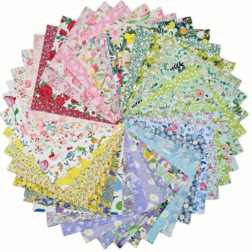 Floral Layer Cakes Fabric 10 inch Squares for Quilting Crafts, Multi-Color Precut Printed Cotton Quilt Fabric Squares Bundles 10x10 for DIY Sewing Patchwork, Quilting and Scrapbooking. (42Pcs)