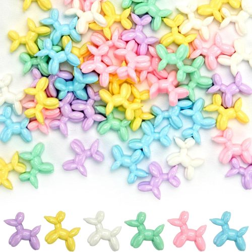 50 Pcs Mini Resin Balloon Dog Figurines 13x14mm，Party Decor Craft Embellishment Supplies