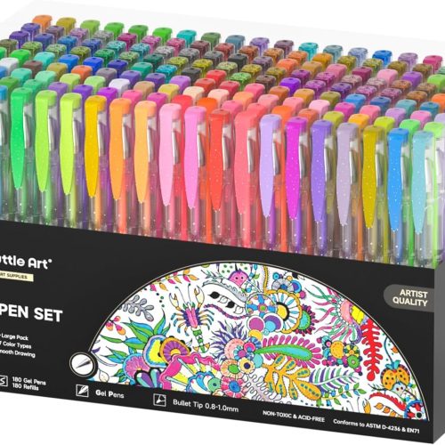 Shuttle Art 360 Pack Gel Pens Set, 180 Colors Gel Pen Set Plus 180 Color Refills Perfect for Adult Coloring Books Doodling Drawing Art Markers