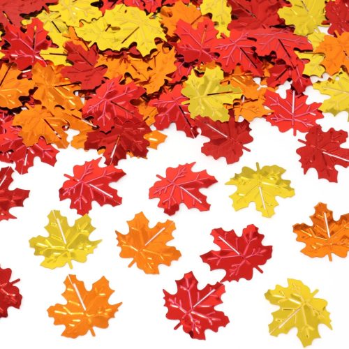 yueton 60g Fall Maple Leaf Confetti, Autumn Table Scatter Confetti, Sequins Sprinkle Confetti, Party Decoration Confetti, for Wedding, Birthday, Baby Shower, Halloween, Thanksgiving, Photoshoot, etc