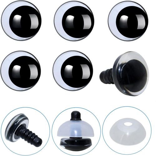 40Pcs 3D Clear Safety Eyes and Washers - Thalinfayi 25mm Strabismus Safety Eyes Moon Crochet Amigurumi Eyes for DIY Making or Replace of Amigurumi, Crafts, Crochet Doll Supplies