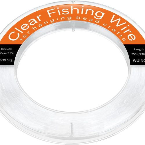 Clear Fishing Line Wire 755 ft, Invisible Monofilament Fishing Line Wire, Nylon String for Hanging Balloons Garland Crafts Picture Decorations, Clear String Threads Cords WUINOID