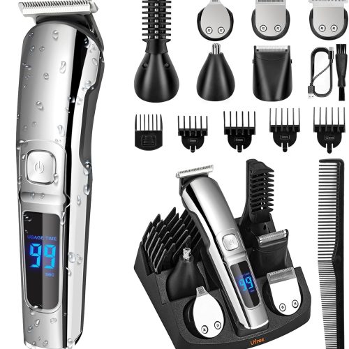 1 Beard Trimmer for Men, Waterproof Electric Razor for Nose, Body, Face & Mustache, Cordless Hair Clippers Shavers Grooming Kit, Gifts for Men Husband Father