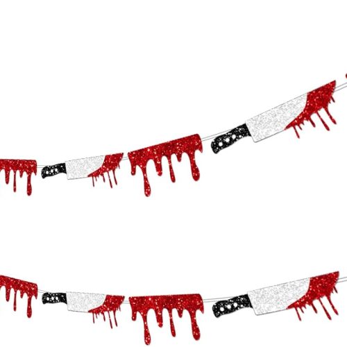 Red Blood Drop Banner for Halloween Party Decorations Supplies Scary Halloween Banner Garland for Horror Movie Theme Spooky Birthday Decorations