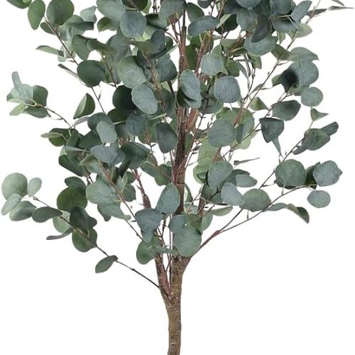 5FT Tall Faux Eucalyptus Tree, Artificial Plants with Realistic Trunk and Lifelike Leaves for Home Office Decor 5FT Fake Tree for Home House Office Décor