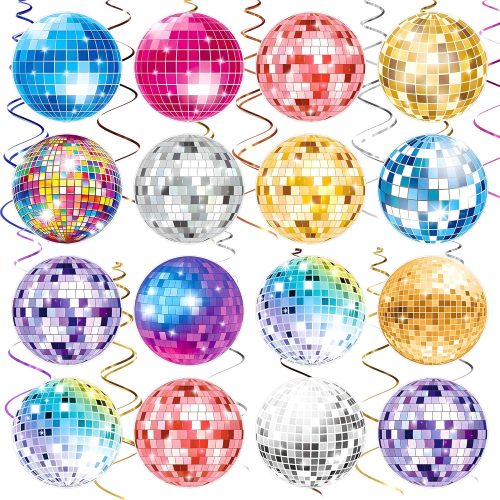 Disco Party Decorations, Kaluofan 39PCS Disco Ball Party Decorations, 70s Decor Disco Ball Decor Ceiling Decorations Hanging, Dance Party Decorations for 70s 80s Birthday Retro Disco Garland Party