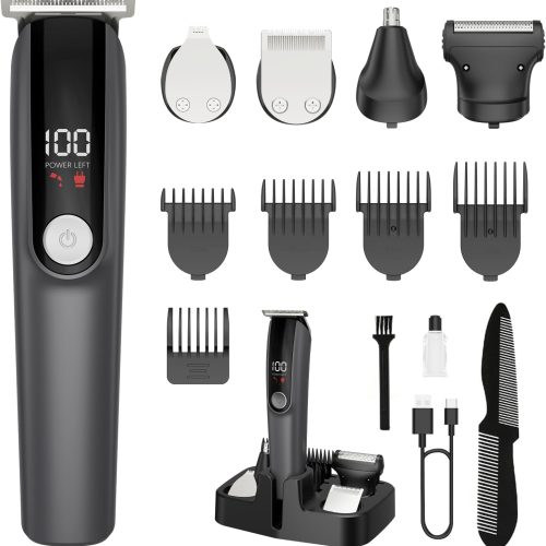 1 Beard Trimmer for Men, Electric Razor for Nose, Body, Face and Mustache, 5-in-1 Barber Hair Clippers, Cordless Shavers for Men Grooming Kit Ideal Gift