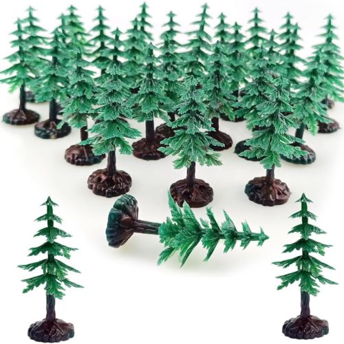 30 PCS Miniature Trees Miniature Christmas Tree Figurines for Crafts Plastic Trees Scenery Landscape Model Pine Tree Diorama Trees