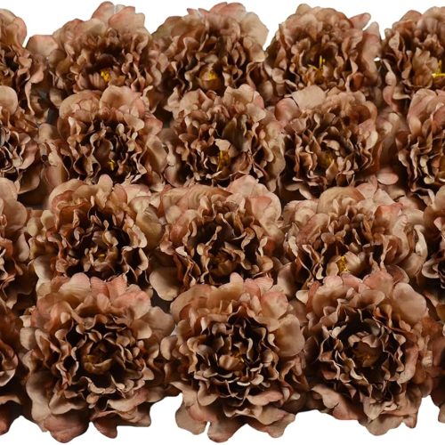 20pcs 5" Artificial Flower Peonies, Silk Peonies with 6" Stems, Flowers Suitable for Wedding Bouquets, Home Party Decoration (Coffee)