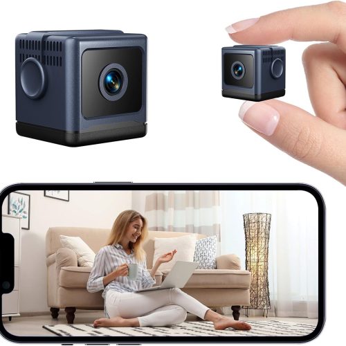 HD Mini Home Security Camera with Night Vision 4K Mini Nanny Camera with App Control for Home Office Security and Baby and Pet Monitoring (Video Only) (Black)