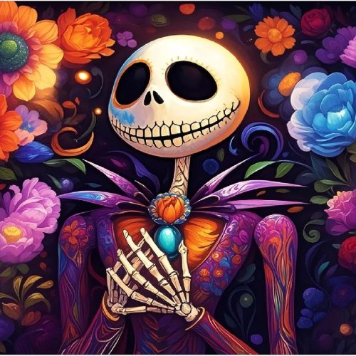 CEUHROG Diamond Painting Kits for Adults-Halloween Diamond Art Kits for Adults Beginner, Skullhead 5D Full Drill Paint with Diamonds Gem Art Crafts Kits for Home Decor 16x12inch