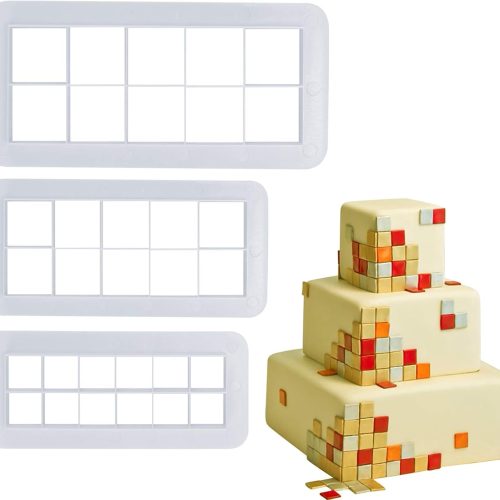 Mity Rain Square Cookie Cutter - Geometric Multicutter-Square Cake Fondant Cutter - 3 Size, Biscuit Cutters, Creative Cake Decorating