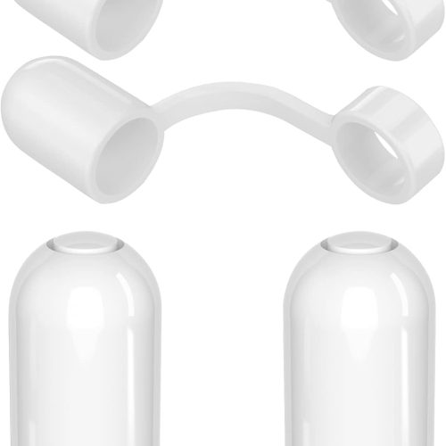 Magnetic Replacement Cap for Apple Pencil 1st Gen, 4-Pack with Anti-Lost Silicone Holder for iPad Pro 10 9 8 7 6, White