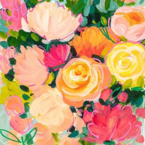 Gamteldot Flower Stamped Cross Stitch Kits,11CT Cross Stitch Kits for Beginners,DIY Needlepoint Kits for Adults,Embroidery Patterns Art Crafts Kits for Home Decor and Gift