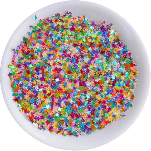 Art Craft Glitter, Star Shape Glitter Confetti for Christmas New Year Cards, Handcrafts, DIY Home Decoration, Party Festival, Nail Art- 0.35oz (10g) (Multicolor)