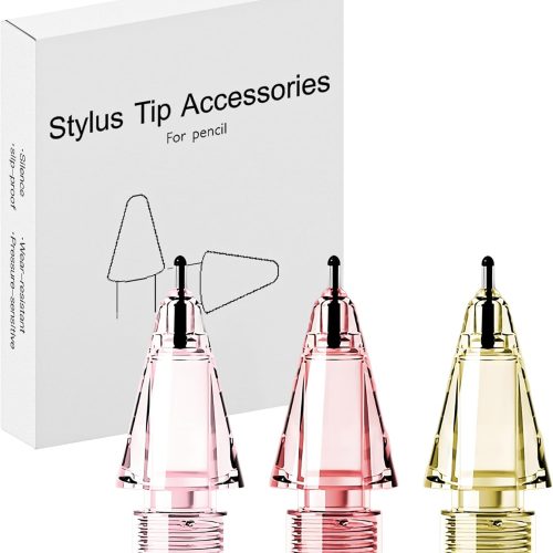 1 Replacement Pencil Tips for Apple Pencil Pro,IPencil Tips fit for Apple 2nd 1st Gen USB-C,and Logitech Crayon Digital Pencil,Needle Pencil Tip with Case,IPad Pro Pencil Tips Sets Pink