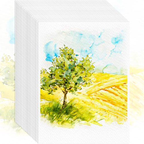 64 Sheets Watercolor Paper, 5"x7" Water Color Paper, 140lb/300gsm Artist Sketch Easel Acrylic Painting Loose Drawing Paper Bulk, Art Supplies for Kids Child Adults, Watercolors, Watercolor Paint Set
