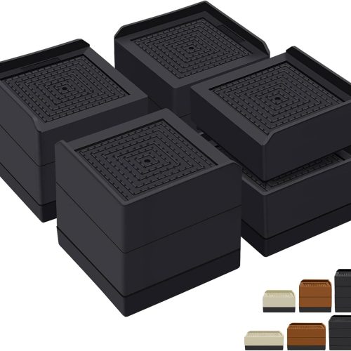 Bed Risers，Heavy Duty 3 Inch Furniture Risers Elevator for Sofa Table and Desk, Couch Lifts Risers Elevation in Heights 1.5 or 3 Inch,Support Up to 1,300 Lbs(4 Pack,Black)
