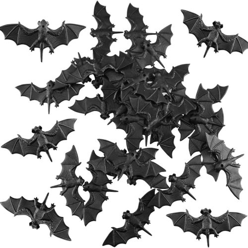 Small Black 3D Bats Halloween Decoration Bat Plastic Toy Party Favor Artificial Bats for Crafts Creepy Scary Prank Toys