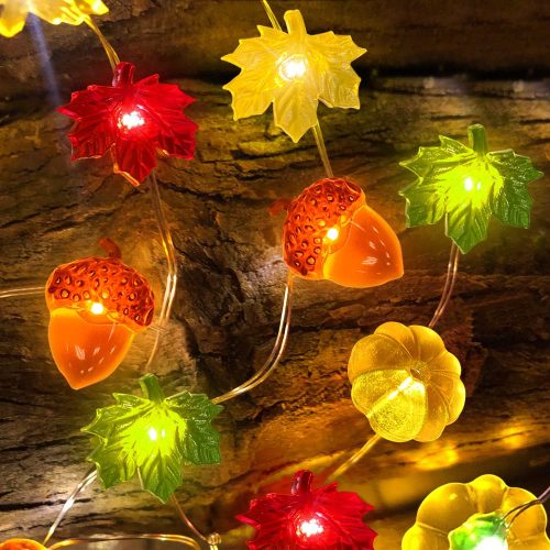 Fall Decor 30LED/10Ft 3D Pumpkin Lights Thanksgiving Fall Decorations for Home, 3 in 1 Battery Powered Fall Halloween Lights Pumpkin Decor,Autumn Harvest Indoor Outdoor Halloween Decorations
