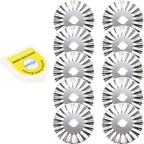 10pc 45mm Pinking Blades Rotary Cutter Pink Knife Refill Blade for Cloth Fabric Portable Paper Trimmer Sewing Tools