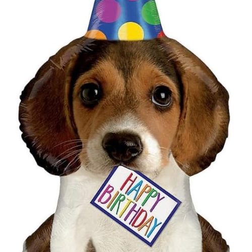 XL 41" Happy Birthday Puppy Shaped Mylar Foil Balloon