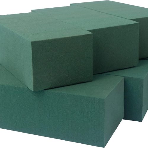 Pack of 6, Dry and Wet Floral Foam Blocks for Fresh and Artificial Flowers, Each (7.8” L x 3.5” W x 2.4” H), for Wedding, Birthdays, Home, Office, and Garden Decorations