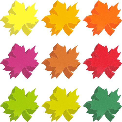 360 Pcs Fall Cutouts Paper 3.9 Inch Leaf Cutouts for Bulletin Board Autumn Colored Maple Leaves Shaped Die Cuts for Thanksgiving DIY Craft Projects Classroom Decor