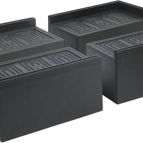 Bed Risers, Furniture Risers for Desk/Couch/Sofa/Table/Chair,Elevation in Heights of 3 or 5 Inches and Supports up to 11000 lbs,Extra Large with Heavy Duty Set of 4,Black Rectangle 3 Inches