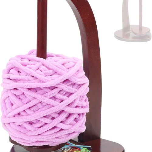 Magnetic Yarn Holder for Crocheting and Knitting, Love Wooden Yarn Ball Holder Spinner for Crochet Gifts for Crochet Knitting Lovers