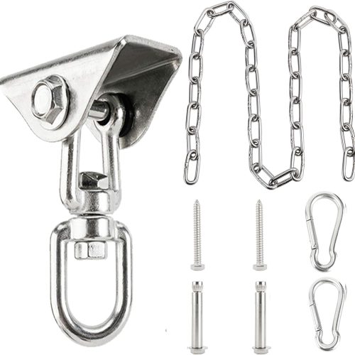 Heavy Duty Hammock Hanging Kit - 304 Stainless Steel Chair Swing Hooks With 40" Chain - 1200LB Capacity Hangers for Stand, Yoga, Indoor & Outdoor