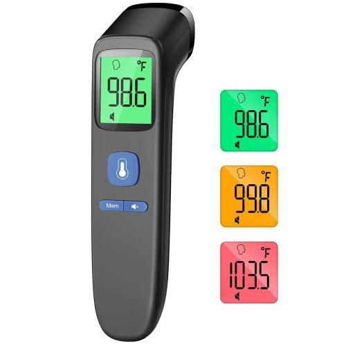 No-Touch Forehead Thermometer for Adults, Infrared Digital Thermometer for Kids, Touchless Baby Thermometer, Accurate Reading with Large Display, Mute Mode, Memory Recall, Fever Alarm