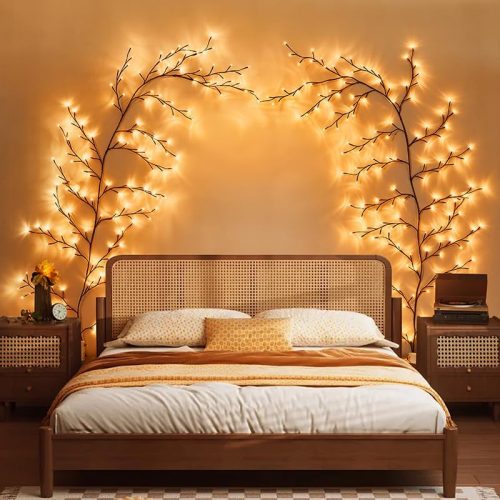 Bexdir Enchanted Willow Vine Lights 9.3ft 160LED, Vines for Home Decor Lighted Tree for Walls in 8 Modes & Timer, Branches Lights for Halloween Christmas Holiday Decor Indoor with Timer