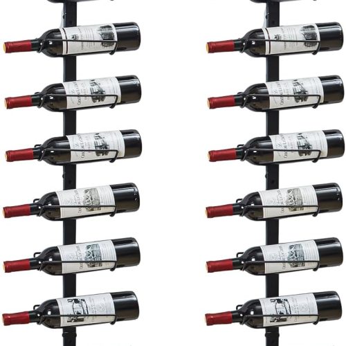 2 Pack 12 Bottle Wall Wine Rack for 24 Wine Bottles, DIY Detachable Wall Mount Wine Rack, Wine Storage Organizer Display Holder Used As One or Four, for Kitchen, Dining Room, Bar, Wine Cellar